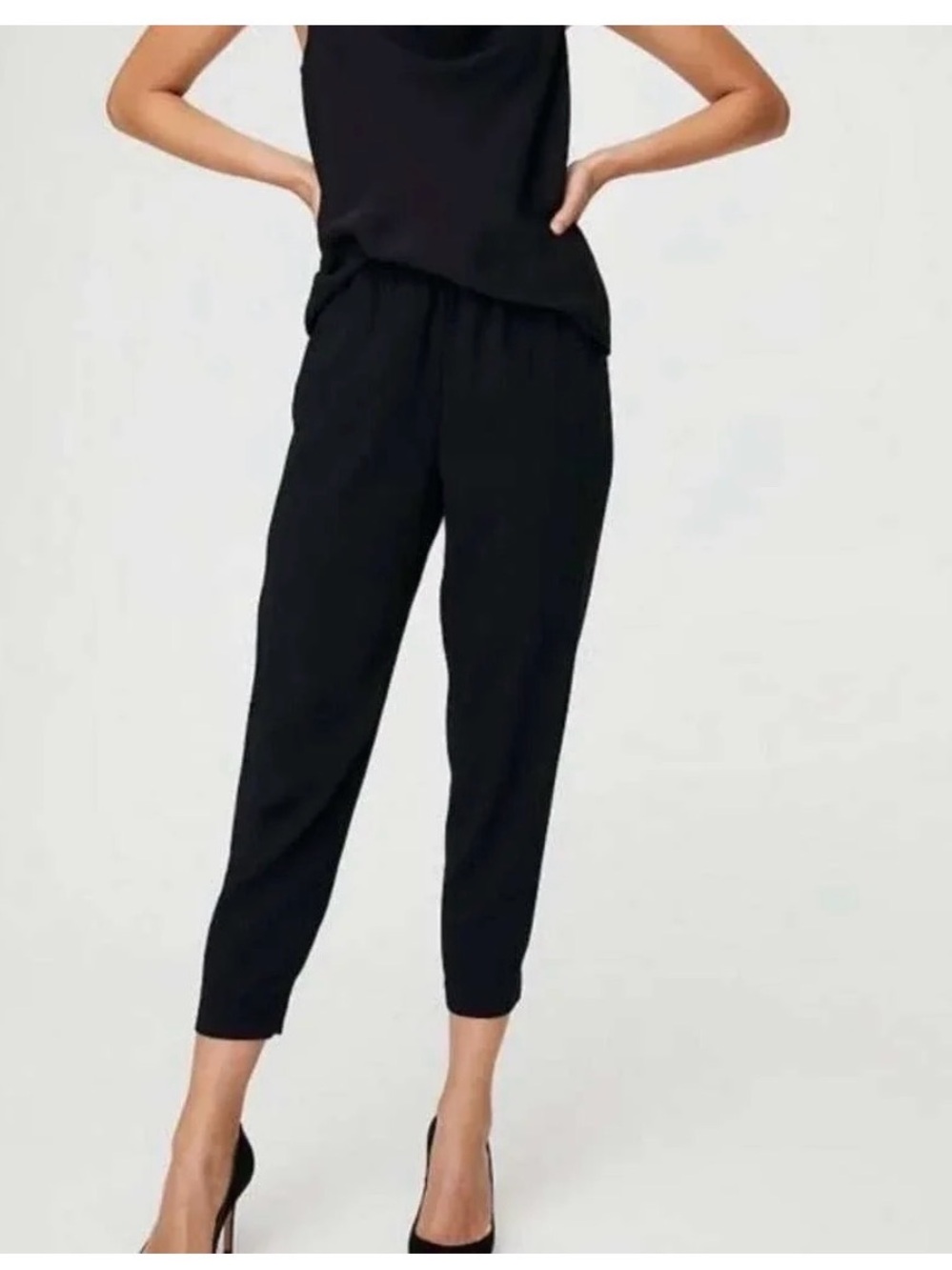 Babaton Aritzia Dexter Pants Black Elastic Waist Jogger, Size 2XS